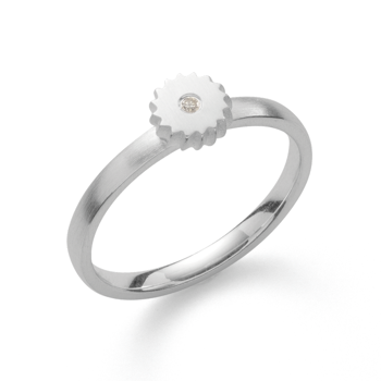 925/- Ring mat, brillant 0,02ct W-SI, fra Bastian Inverun