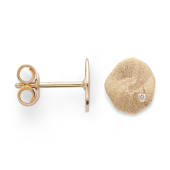 750/- Stud øreringe mat/børstet, br 0.02ct W-SI, fra Bastian Inverun