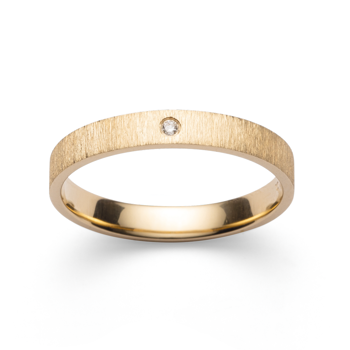 750/- Ring mat/børstet, brillant 0,02ct W-SI, fra Bastian Inverun