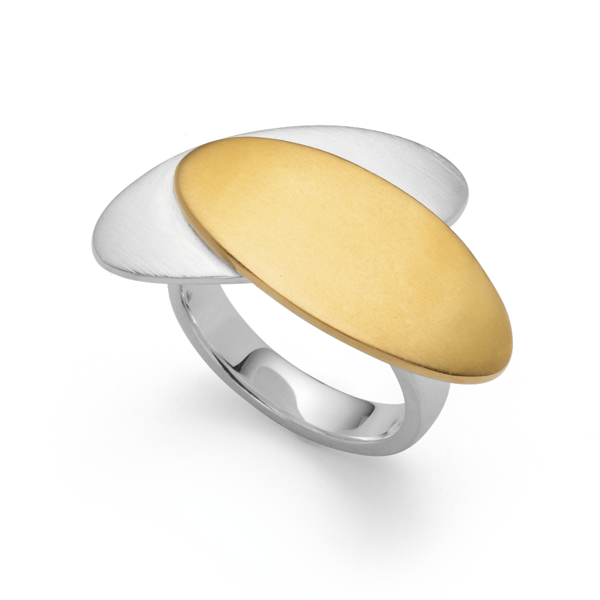 925/- Ring, delvis fg, mat rho., fra Bastian Inverun