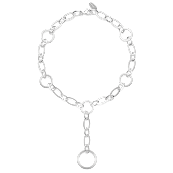 925/- collier, rho. børstet/blank, 45cm, fra Bastian Inverun