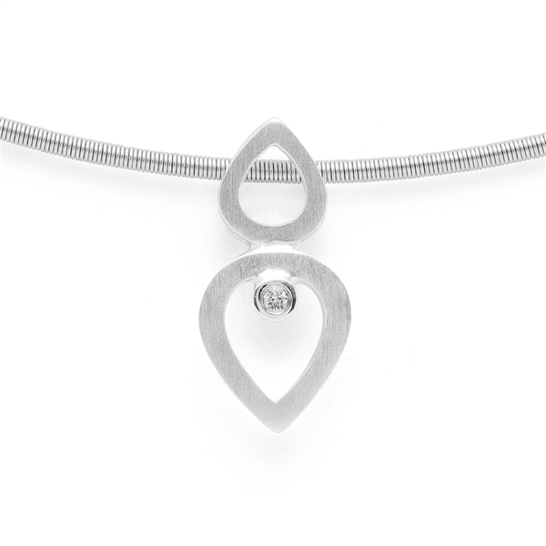 925/- Vedhæng, rho. mat, brillant 0,02ct W-SI, fra Bastian Inverun