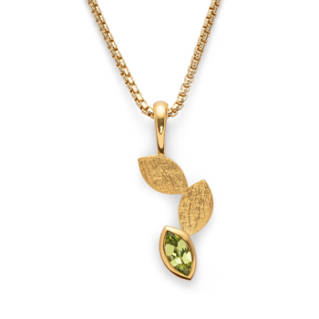 925/- Vedhæng, fg børstet/blank, peridot 0,58, fra Bastian Inverun