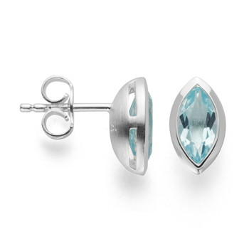 925/- Ørestikker polerede, Topaz Himmelblå 1.26ct, fra Bastian Inverun