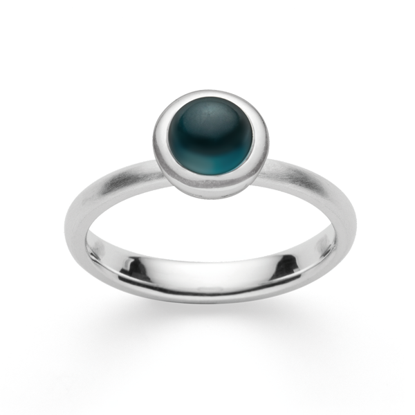 925/- Ring, rho. mat/blank, topas London Blue 1.21, fra Bastian Inverun