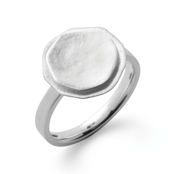 925/- Ring, mat/børstet rho., fra Bastian Inverun