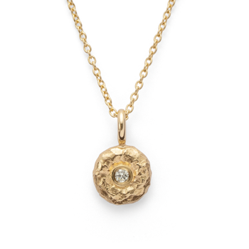 750/- Vedhæng specielt tekstureret, 0,03ct W-SI, fra Bastian Inverun