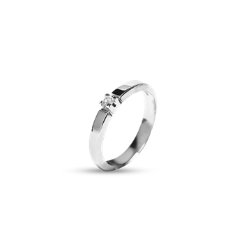 14KT HV.D.RING BRILL.1X0,03CT WPI, fra Aagaard