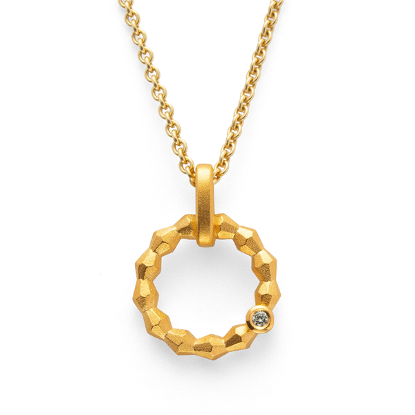 925/- Vedhæng, mat fg, brillant 0,02ct W-SI, fra Bastian Inverun