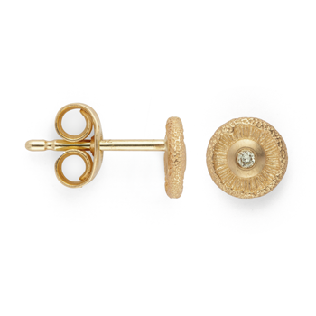 750/- ørehænger mat/teksturerede, 0.02ct, fra Bastian Inverun