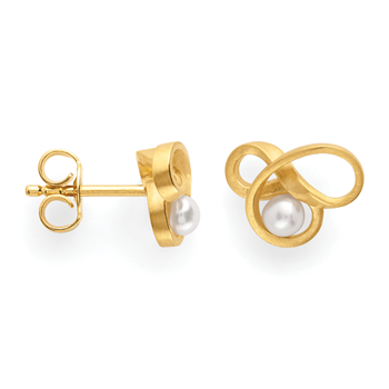925/øreringe,gold-pl,mat,ferskvandsperle 0,37ct, fra Bastian Inverun