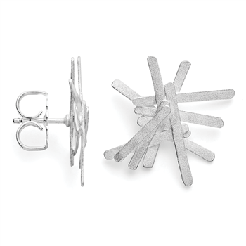 925/- Øreringe rhd, mat, fra Bastian Inverun