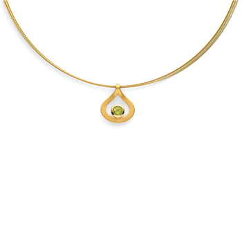 925/- vedhæng, fg., mat, peridot 0,52ct, fra Bastian Inverun