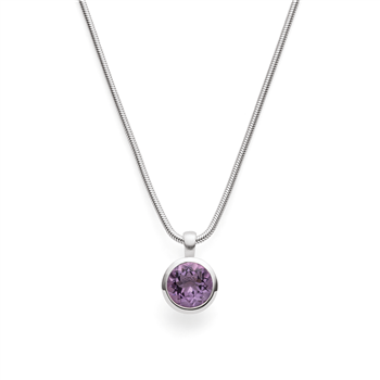 925/- vedhæng, mat/blank, amethyst 3,1ct, fra Bastian Inverun