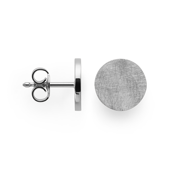 925/- øreringe, rh.-pl., børstet,/pol., 8mm, fra Bastian Inverun