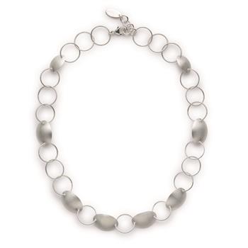 925/- Collier, rhodineret, mat, 47 + 3 cm, fra Bastian Inverun