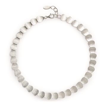 925/- Collier, rhodineret, mat, 45 + 3cm, fra Bastian Inverun