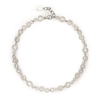 925/- Collier, rhodineret, mat, 45 + 3cm, fra Bastian Inverun