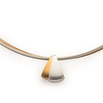 925/-vedhæng, rhodineret, delvist forgyldt, mat, fra Bastian Inverun