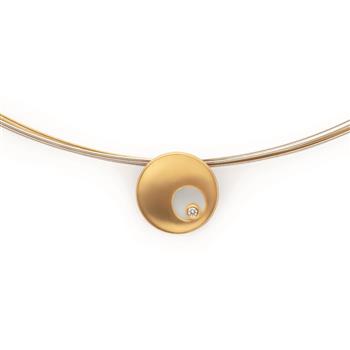 925/- Vedhæng, forgyldt, mat, Dia. 0,02ct W-SI, fra Bastian Inverun