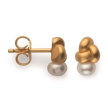 925/- Ørestikker, fg, mat, kulturperle 0,93ct, fra Bastian Inverun