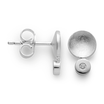 925/- ørestikker, matte/poleret, dia. 0,02ct W-SI, fra Bastian Inverun