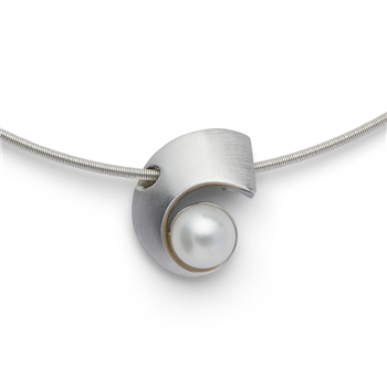925/-vedhæng, rh, matt/pol, kultur.perle3,18ct, fra Bastian Inverun