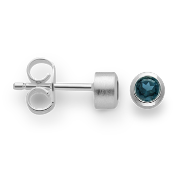 925/ørestikker, satin mat, topaz london blå0,26ct, fra Bastian Inverun