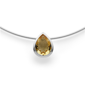 925/- vedhæng, poleret, champagnekvarts 5,58ct, fra Bastian Inverun