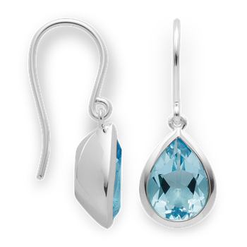 925/- vedhæng, poleret, blå topas 6,37 ct, fra Bastian Inverun