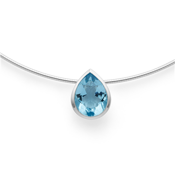 925/- vedhæng, poleret, blå topas 5,76 ct, fra Bastian Inverun