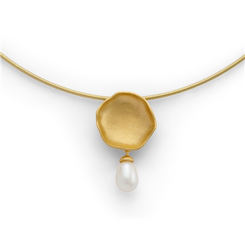 925/vedhæng, forgyldt, mat, kultur perle 3,37 ct, fra Bastian Inverun