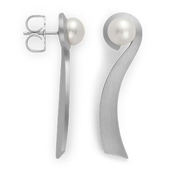 925/earstuds, rh, matte, kultur perler 5,62ct, fra Bastian Inverun