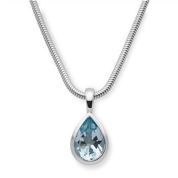 925/vedhæng, rh, poleret, blå topas 1,97ct, fra Bastian Inverun