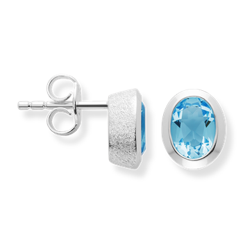 925/- Ørestikker blå topas 1,26ct. Mat/pol, fra Bastian Inverun