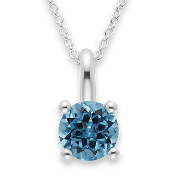 925/- Vedhæng blå topas 1,47ct. Poleret, fra Bastian Inverun