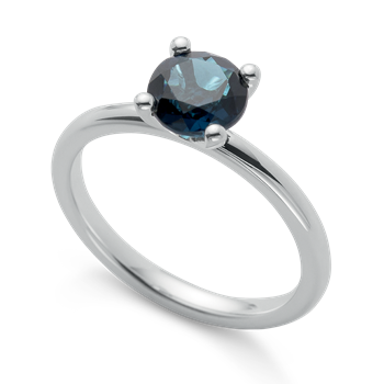925/- Rh Ring blå topas 1,50,ct poleret, fra Bastian Inverun