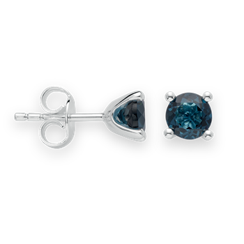 925/- Rh ørestikker blå topas 1,20ct. Poleret, fra Bastian Inverun