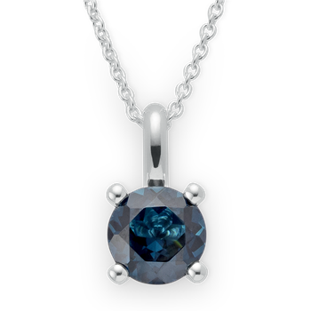 925/- Rh Vedhæng blå topas 1,55ct. Poleret, fra Bastian Inverun