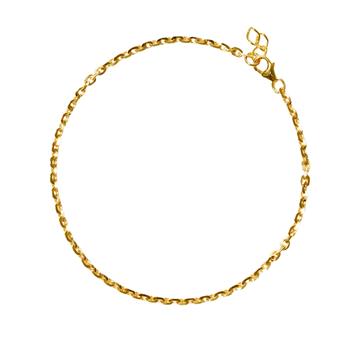 14kt Anker Facet Armbånd eller Halskæde-udført i 0,8mm tråd og bredde på 2,95 mm 38cm, fra San - Links of Joy