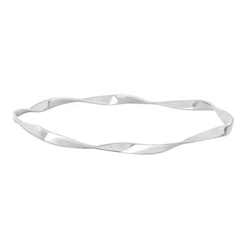 Sølv rhod. armring  snoet 62mm, fra Siersbøl