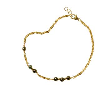 18kt armbånd og halskæde med Sorte Ferskvandsperler 50cm, fra San - Links of Joy