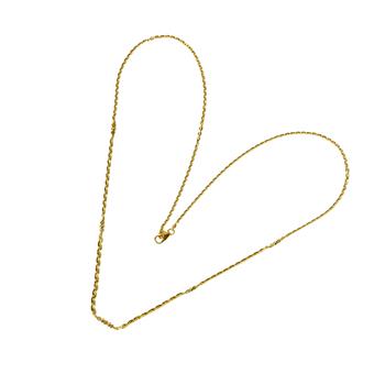 Halskæde i forløb - 14kt guld med Facetterede Antracit Diamanter 50cm, fra San - Links of Joy