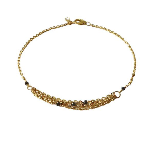 Armbånd & halskæde i 18kt guld med facetteret diamanter 20+1cm, fra San - Links of Joy