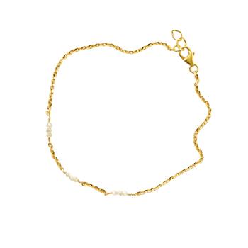 Armbånd eller halskæde i 18kt guld med Facetterede Hvide Diamanter 38cm, fra San - Links of Joy