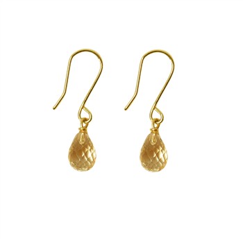 14K Earrings w.Faceted Citrine 14karat , fra San - Links of Joy