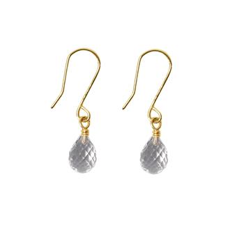 14K Earrings w.Faceted Mountain Crystal 14karat , fra San - Links of Joy