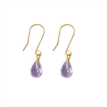 14K Earrings w.Faceted Pink Amethyst 14 karat, fra San - Links of Joy