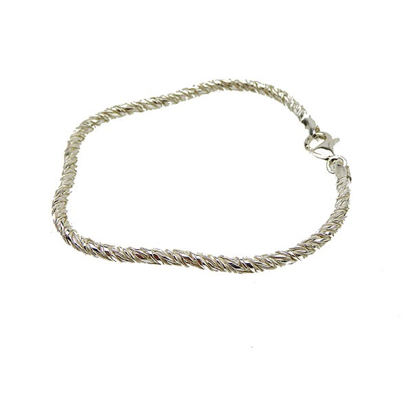 3mm Rævekæde/Twistet i Blank Sterlingsølv Armbånd & Halskæde 40cm, fra San - Links of Joy