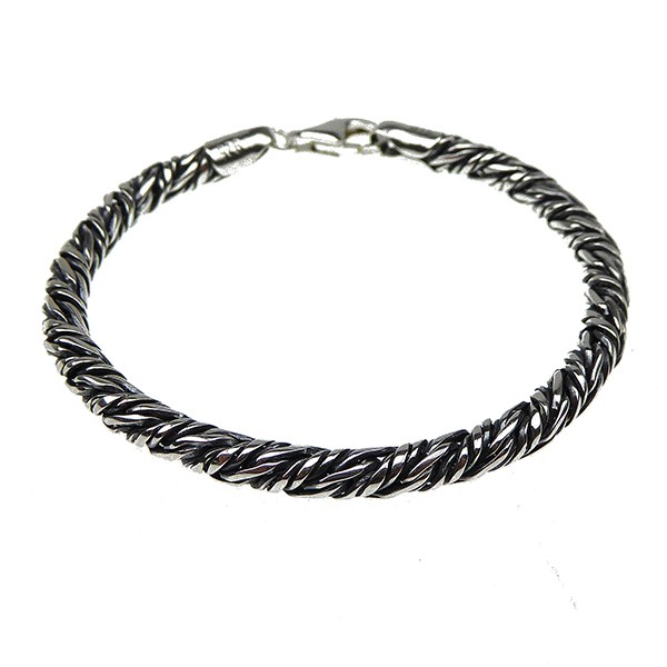 4,5 mm revkjede/vridd i lett oksidert sterlingsølv armbånd & halskjede Letox. 18 -60 cm, fra San - Links of Joy